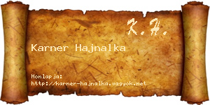 Karner Hajnalka névjegykártya